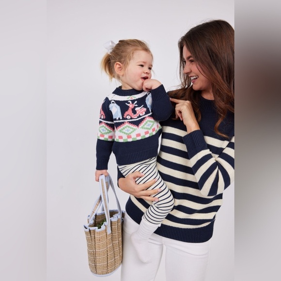 NWT Sail to Sable x Tuckernuck Navy Ivory Roll Neck Nautical Striped Sweater S - Picture 11 of 11